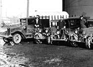 Trucks parked in 1935