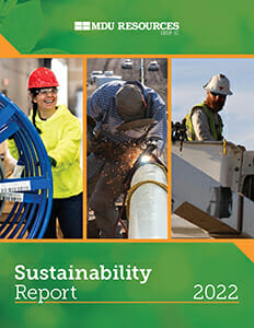 Cover of MDU Resources 2022 Sustainability Report
